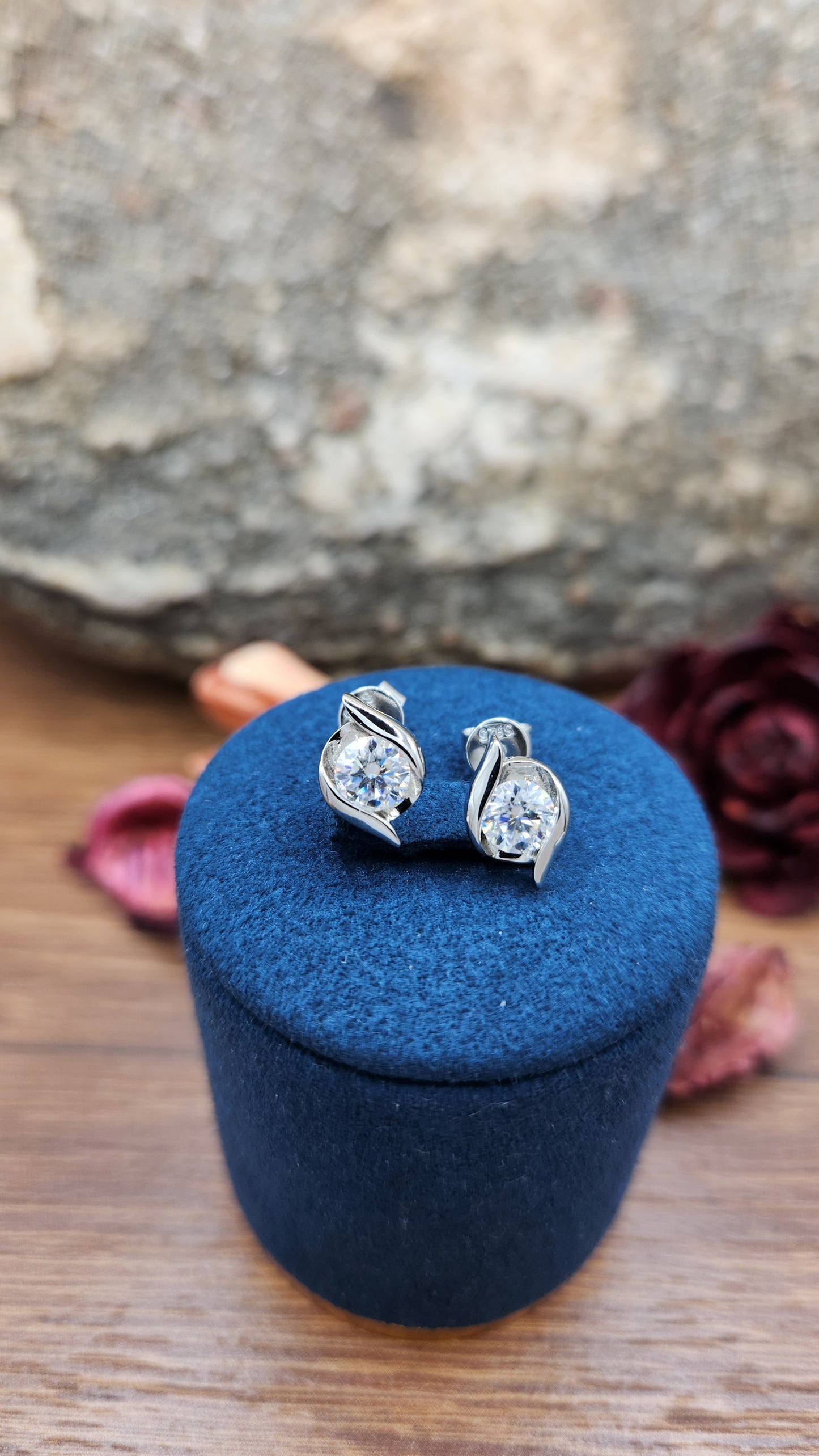 Moissanite Silver Necklace and Earrings - VIVID