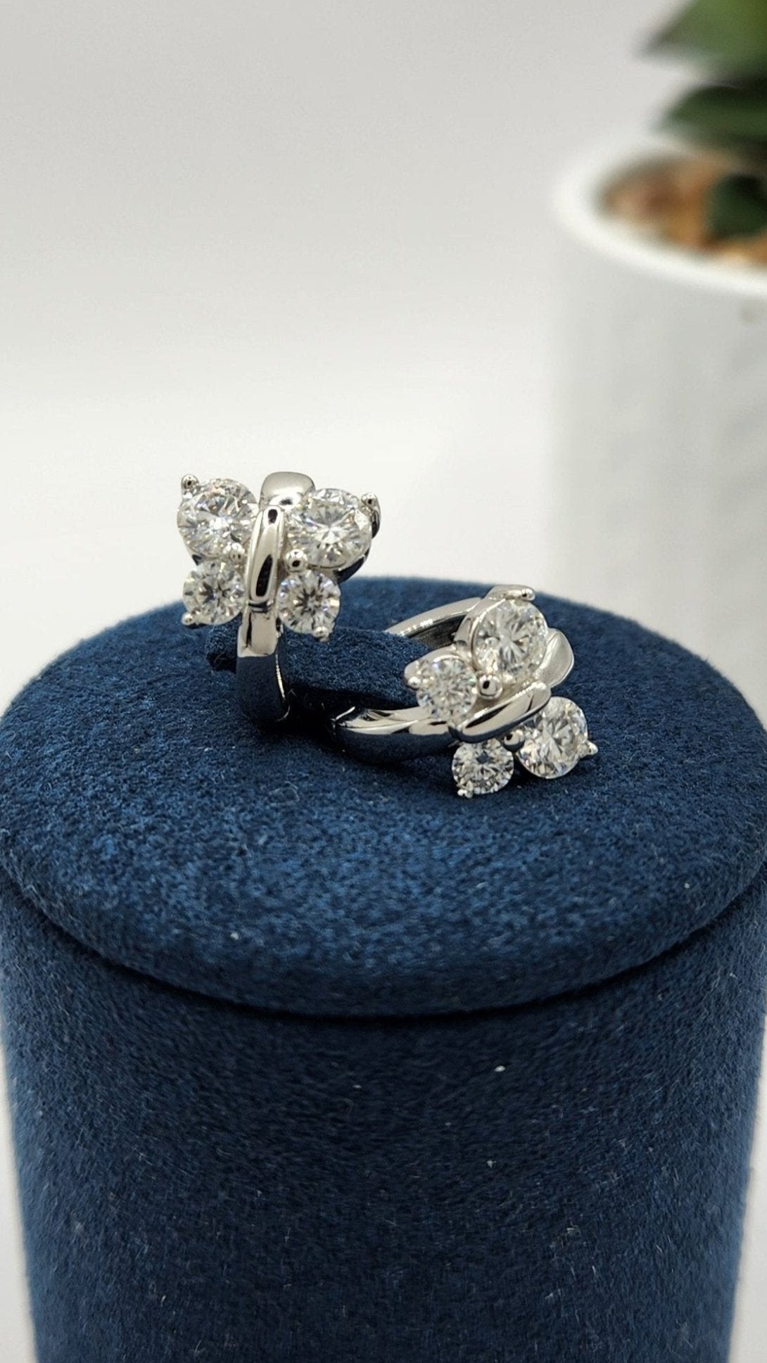 Moissanite Silver Earrings - BUTTERFLY-1