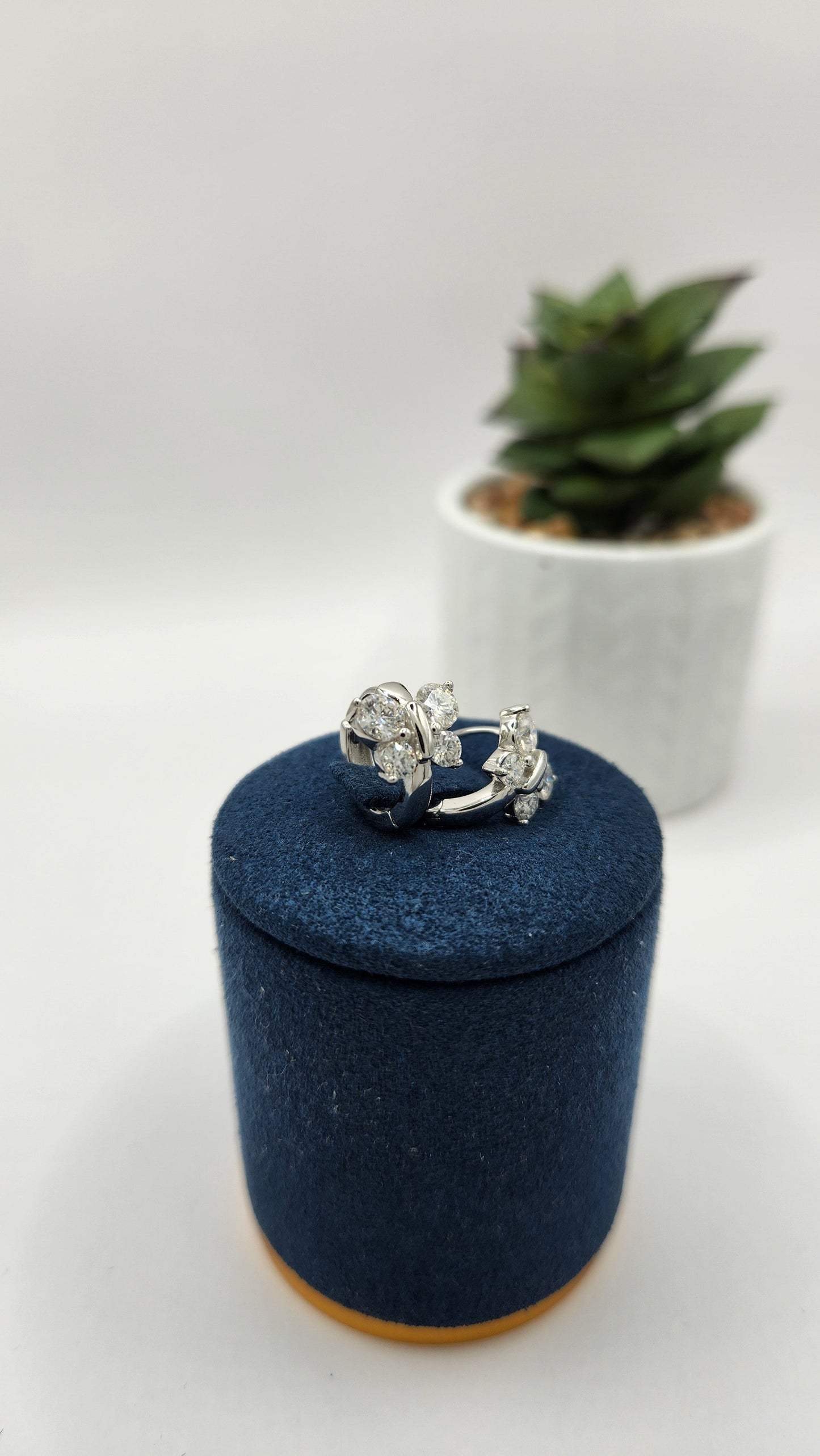 Moissanite Silver Earrings - BUTTERFLY_3