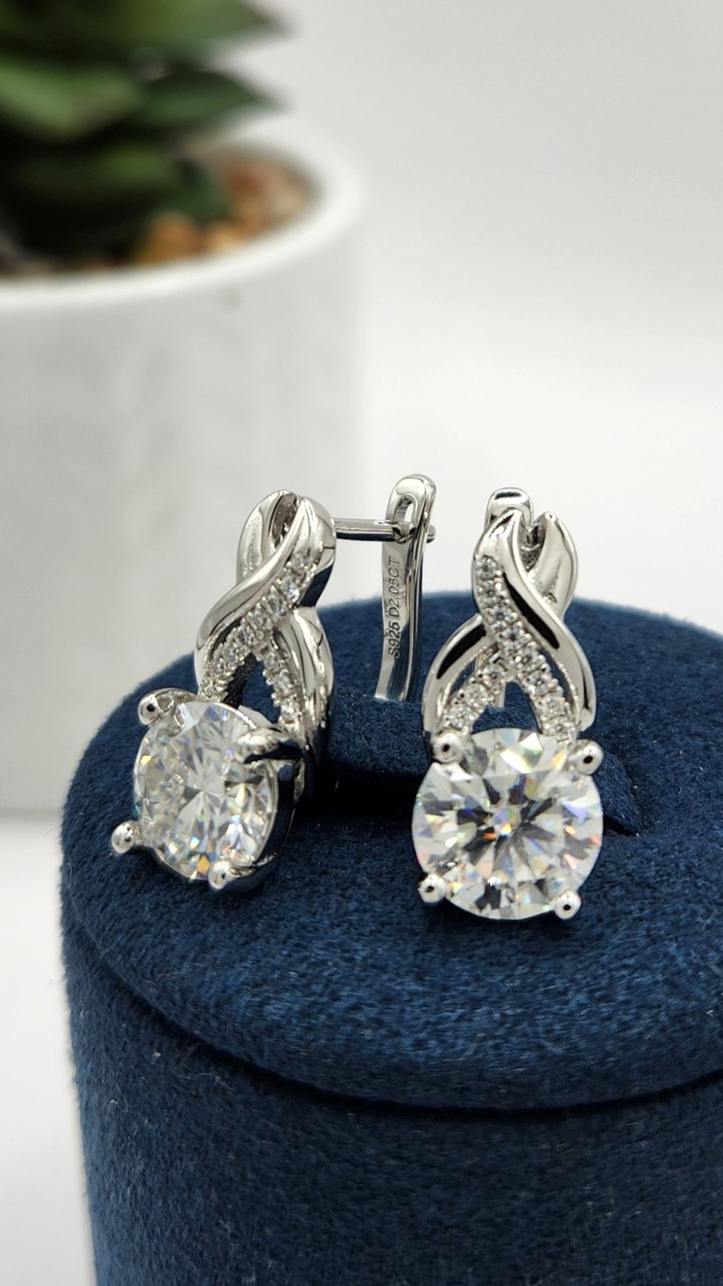 Moissanite Silver Earrings - CAPRI_1
