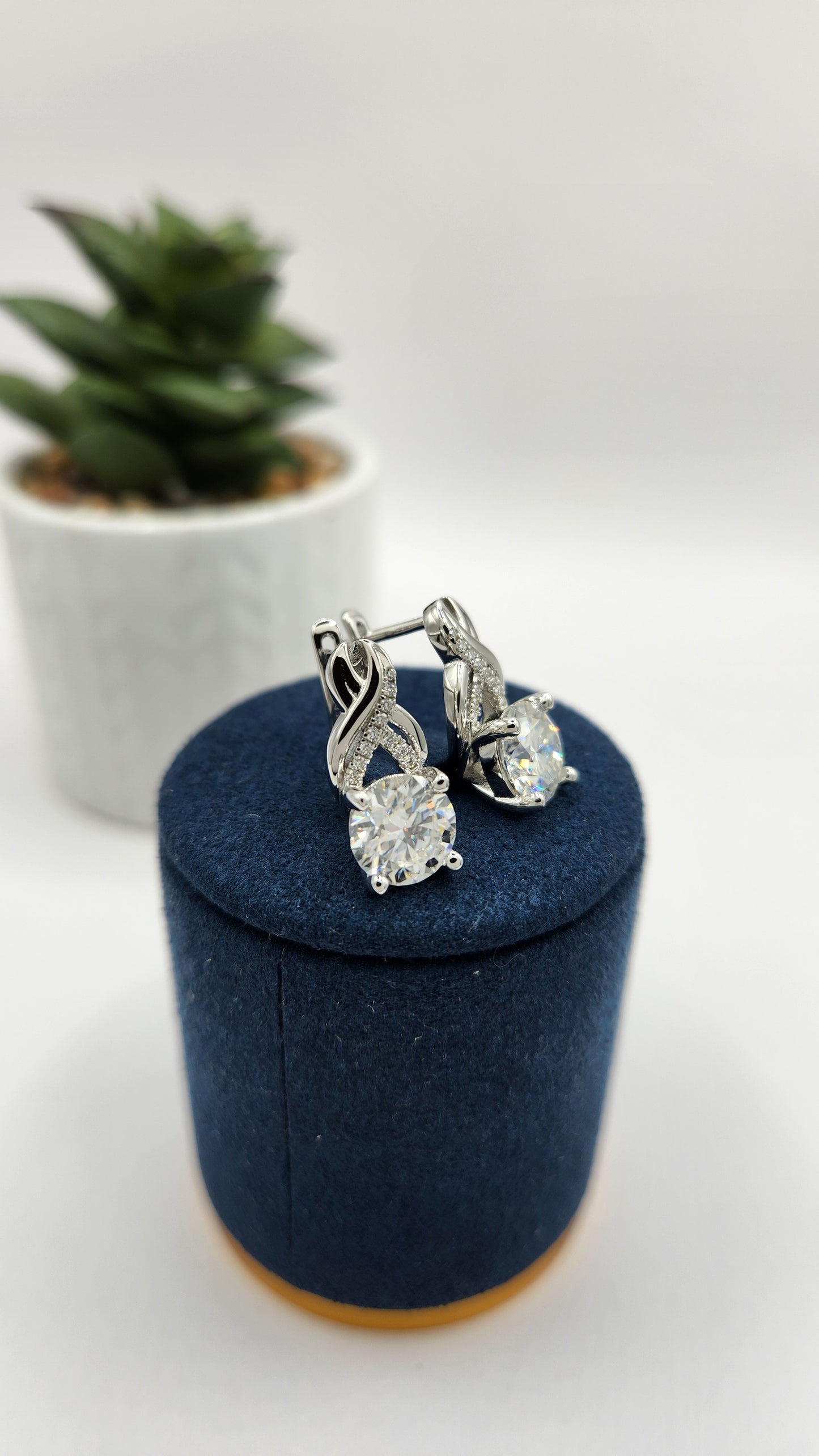 Moissanite Silver Earrings - CAPRI_3