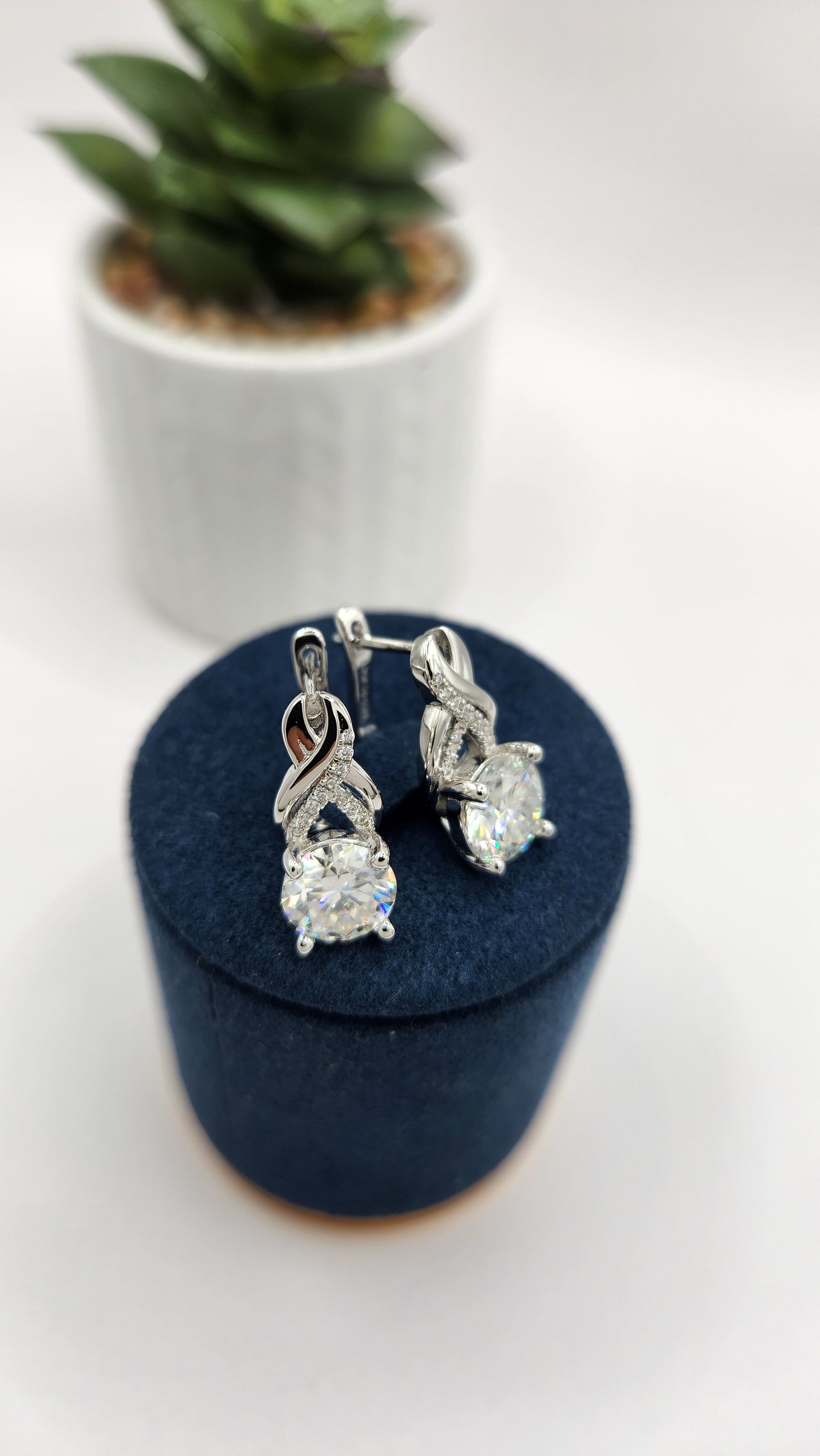 Moissanite Silver Earrings - CAPRI_4
