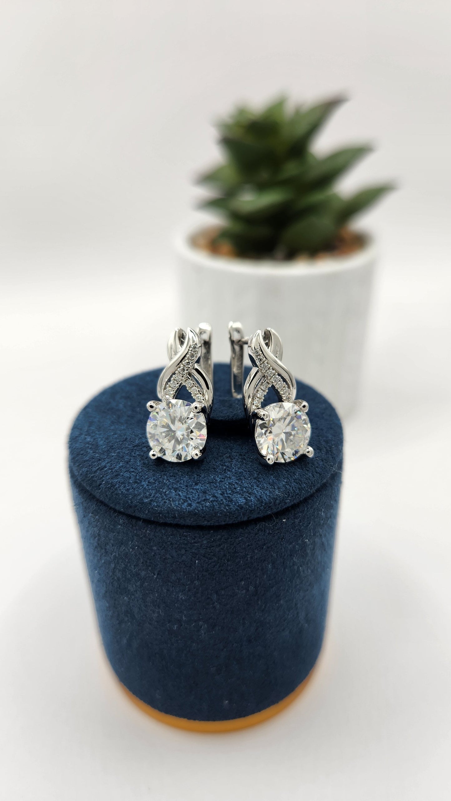 Moissanite Silver Earrings - CAPRI_5