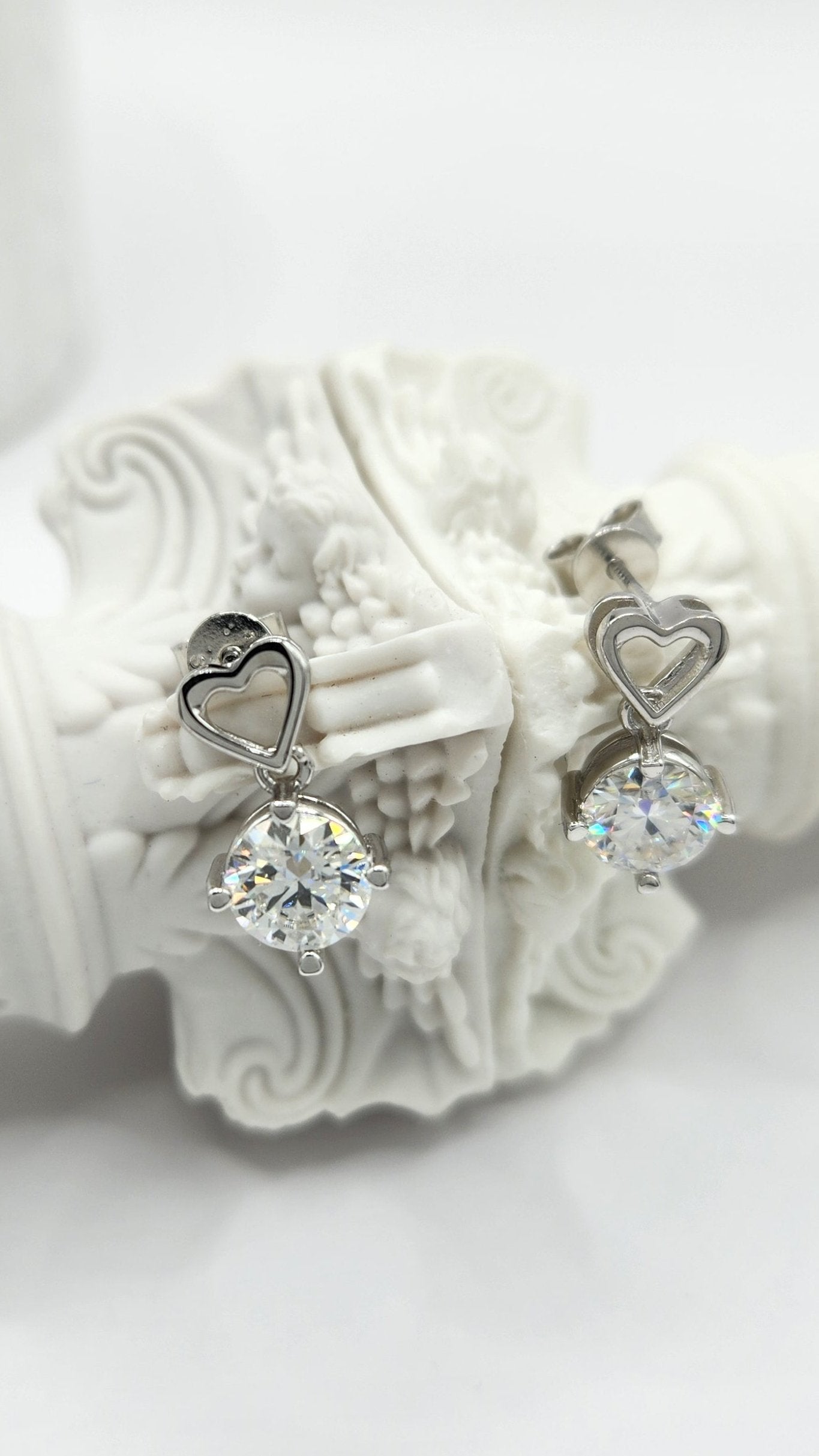 Moissanite Silver Earrings - MARBELLA1