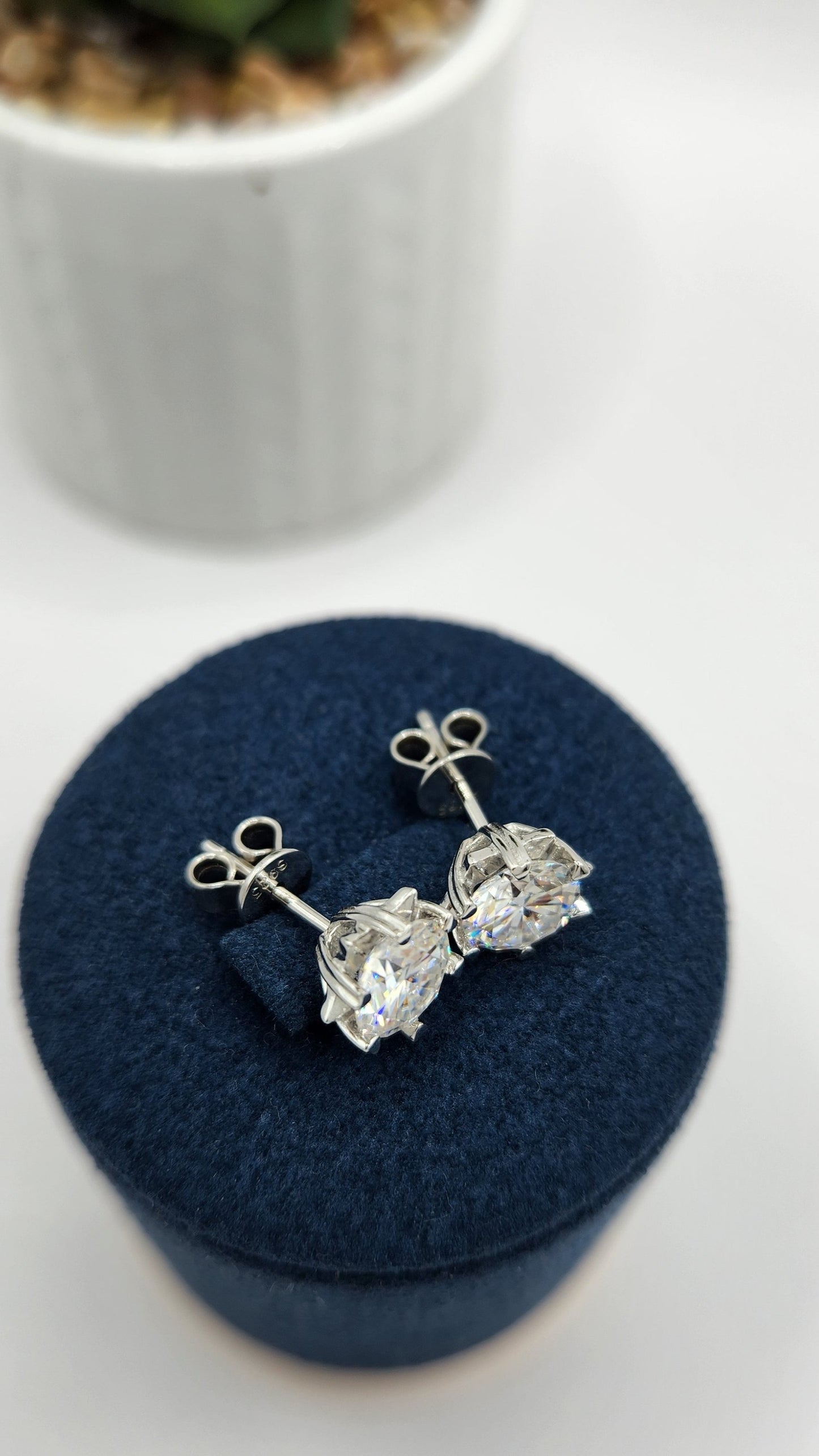 Moissanite Silver Earrings - STAR7