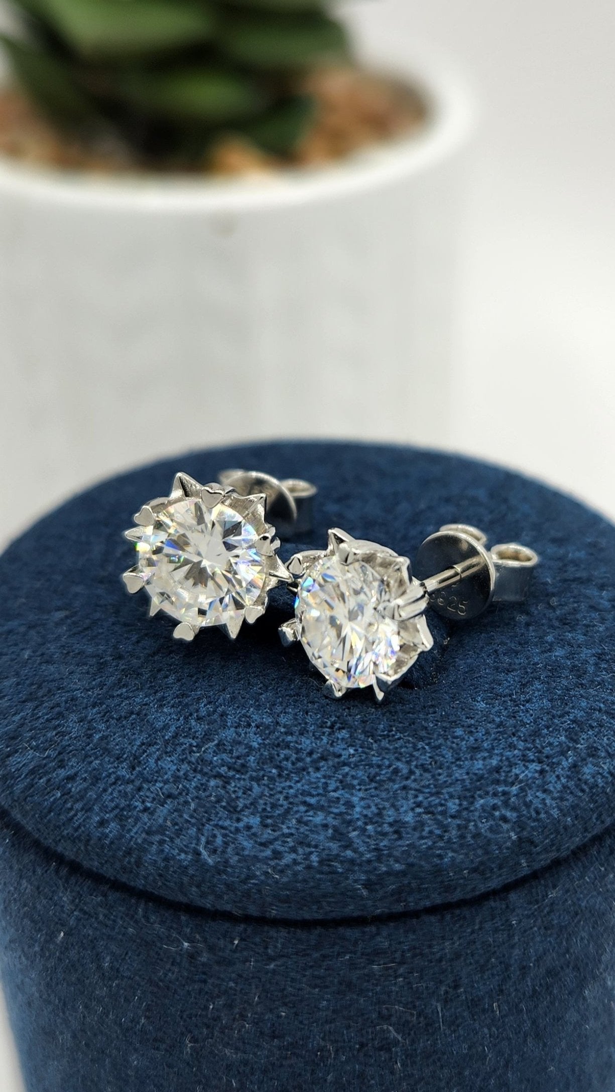 Moissanite Silver Earrings - STAR 2
