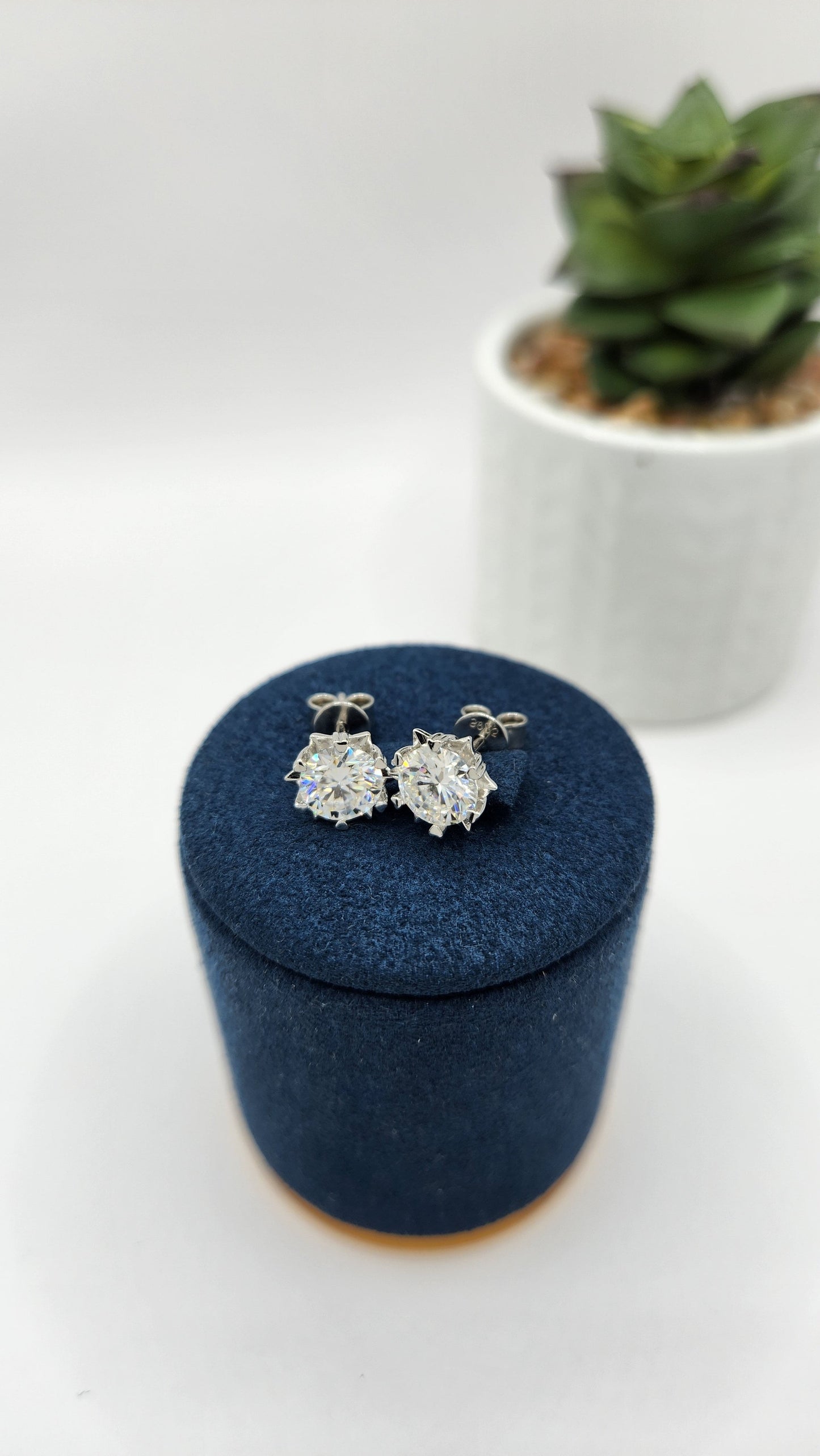 Moissanite Silver Earrings - STAR 4