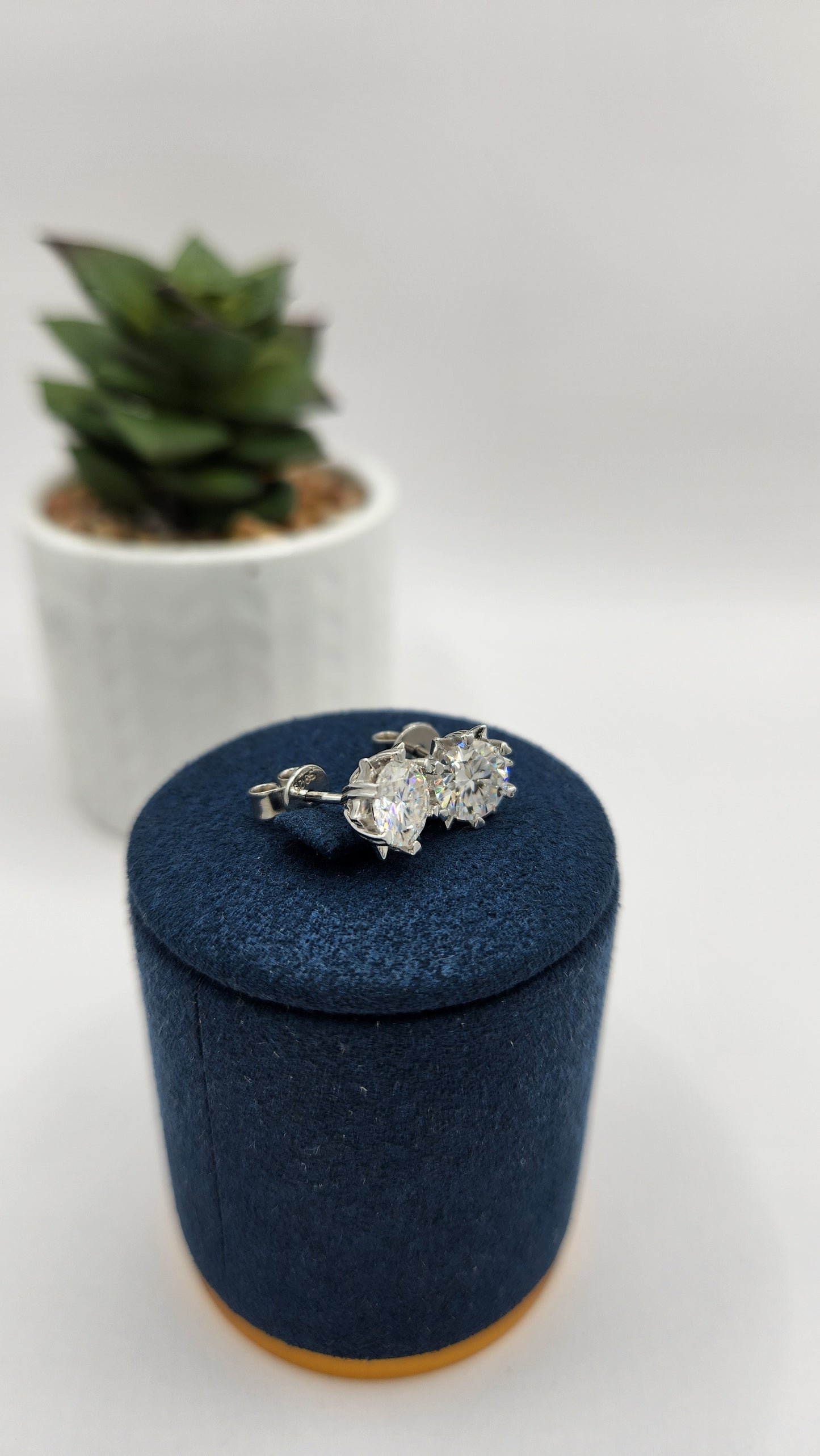 Moissanite Silver Earrings - STAR 5