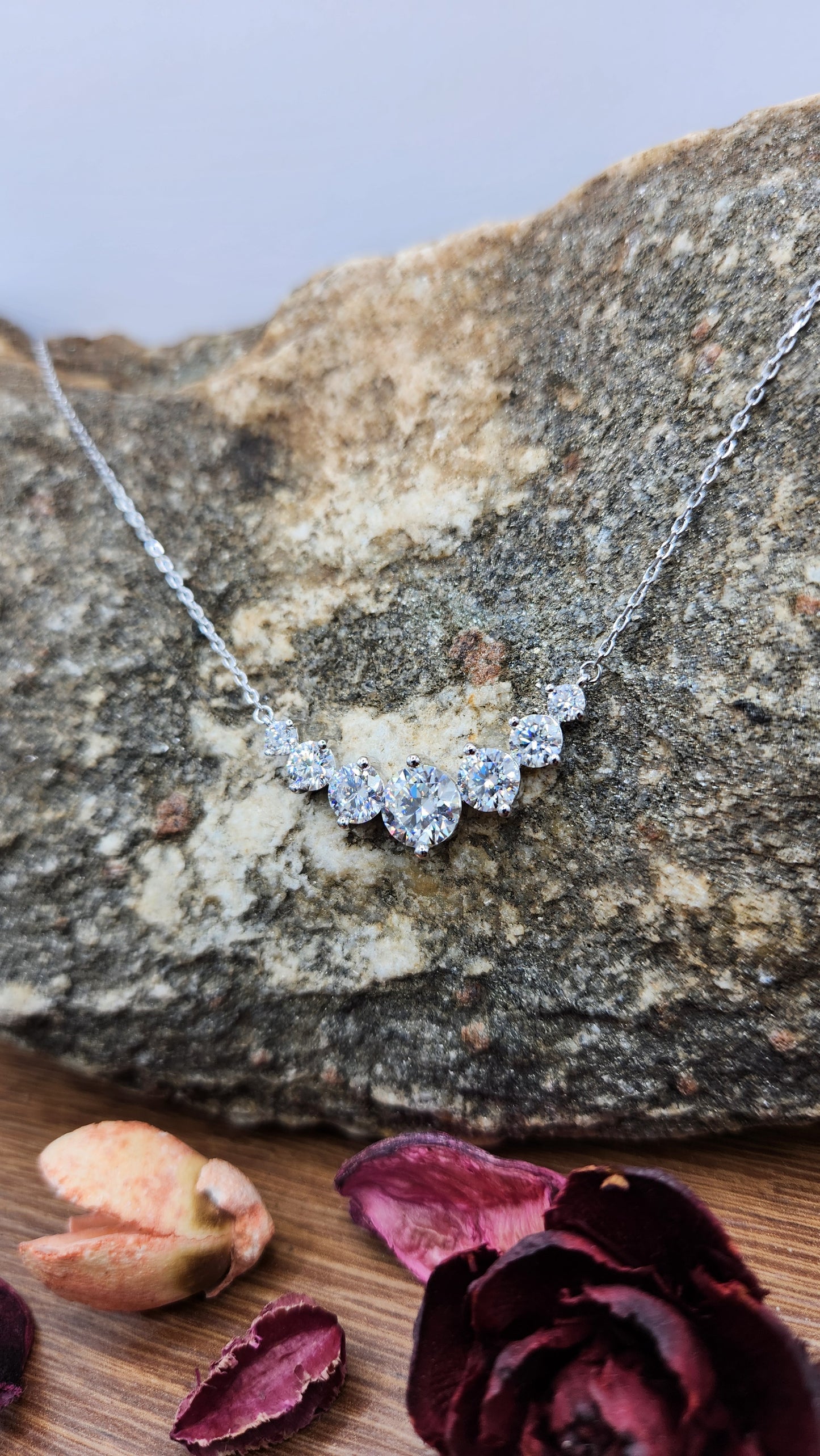 Moissanite Silver Necklace - BEAUTY4