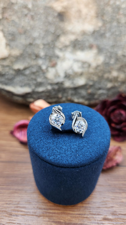 Moissanite Silver Necklace and Earrings - VIVID