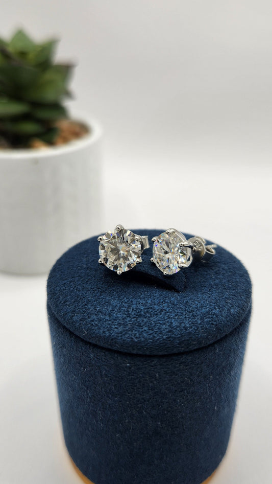 Moissanite Silver Earrings - AURA