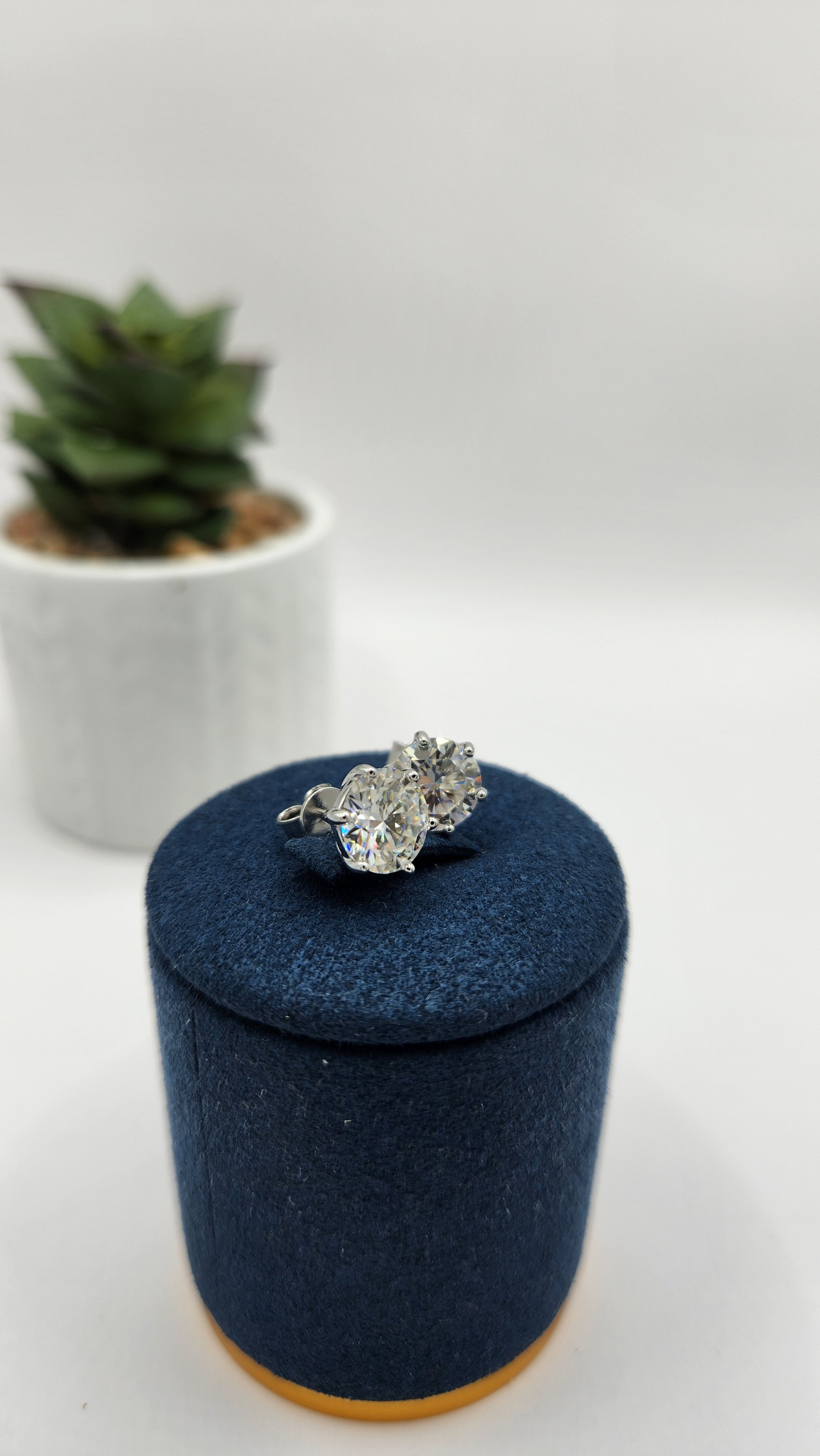 Moissanite Silver Earrings - AURA_2