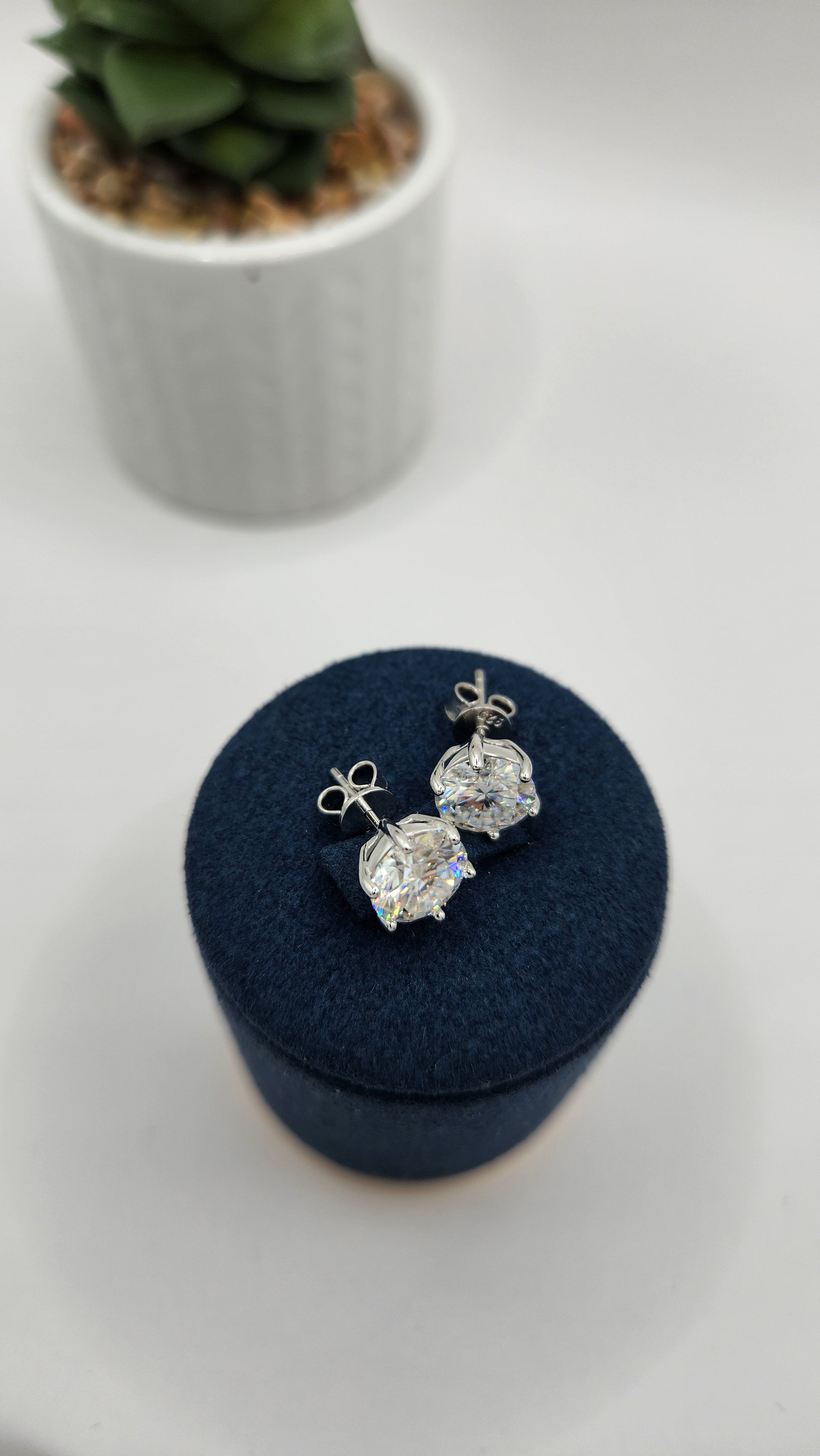Moissanite Silver Earrings - AURA_3