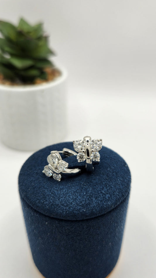 Moissanite Silver Earrings - BUTTERFLY