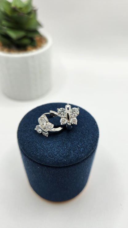 Moissanite Silver Earrings - BUTTERFLY_4