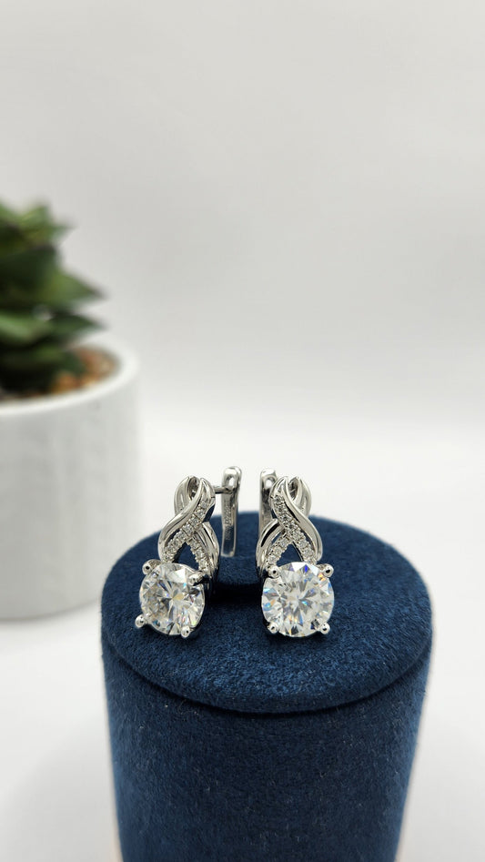 Moissanite Silver Earrings - CAPRI
