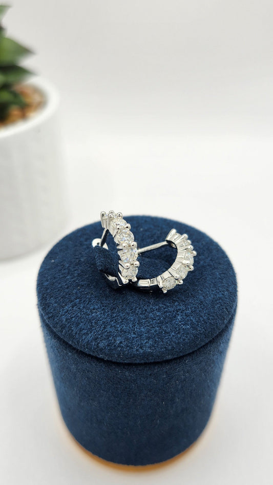 Moissanite Silver Earrings - CORSICA