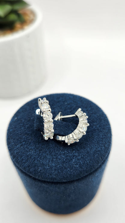 Moissanite Silver Earrings - CORSICA_3