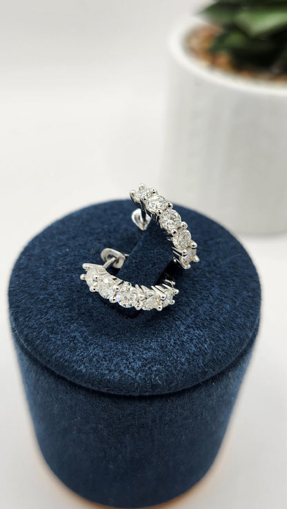 Moissanite Silver Earrings - CORSICA_4