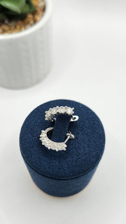Moissanite Silver Earrings - CORSICA_5