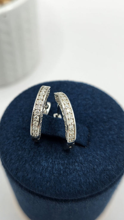 Moissanite Silver Earrings - FLORA 1