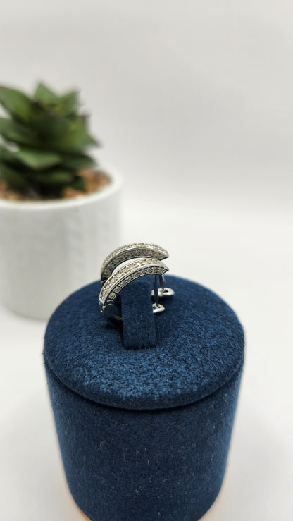 Moissanite Silver Earrings - FLORA 5