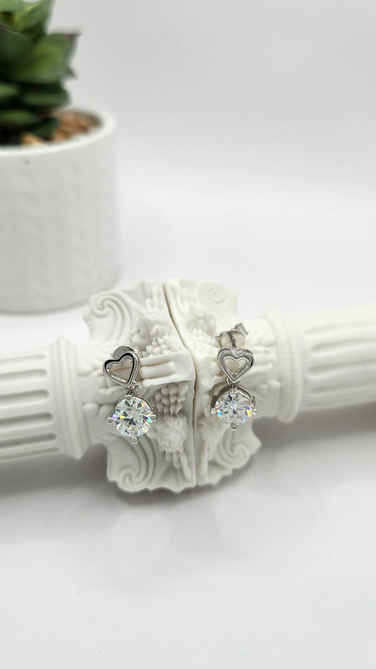 Moissanite Silver Earrings - MARBELLA
