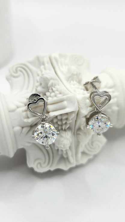 Moissanite Silver Earrings - MARBELLA1