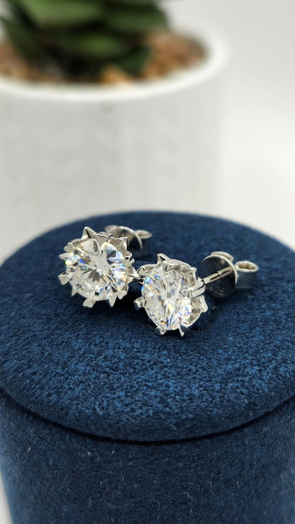 Moissanite Silver Earrings - STAR 2