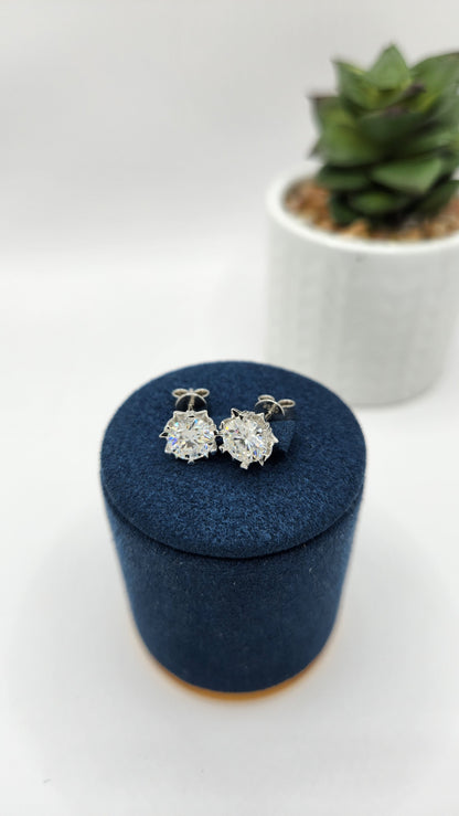 Moissanite Silver Earrings - STAR 4
