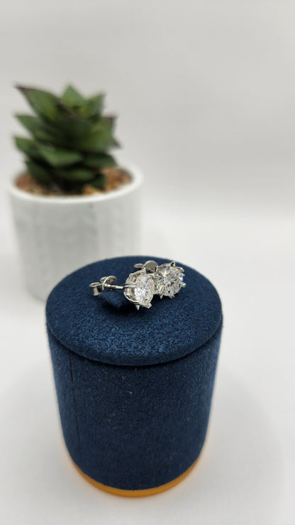 Moissanite Silver Earrings - STAR 5