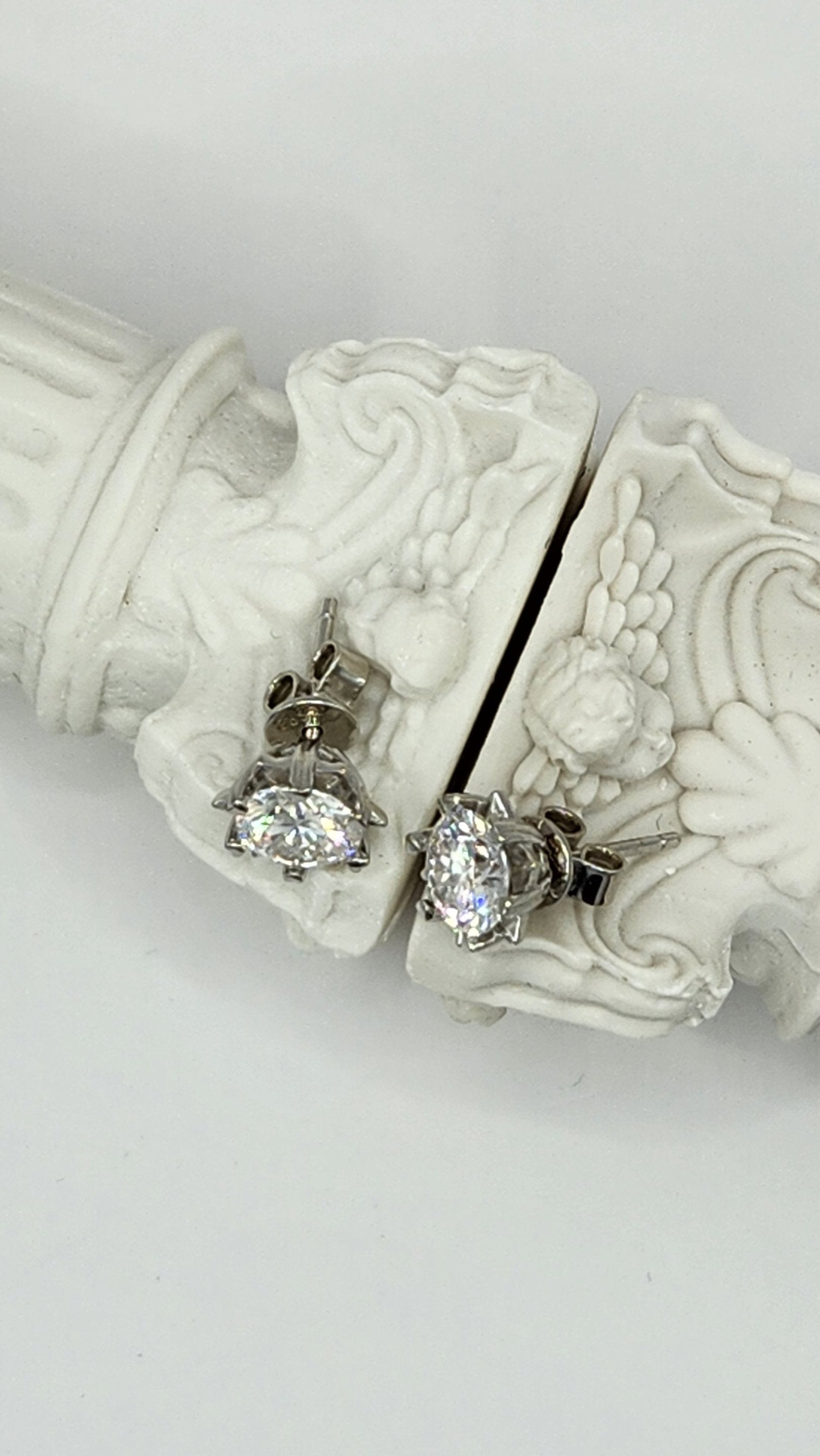 Moissanite Silver Earrings - STAR 9
