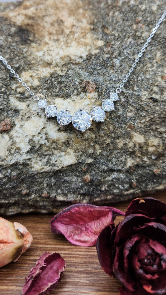 Moissanite Silver Necklace - BEAUTY