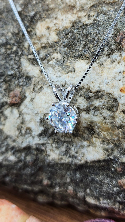 Moissanite Silver Necklace - ELEGANCE2