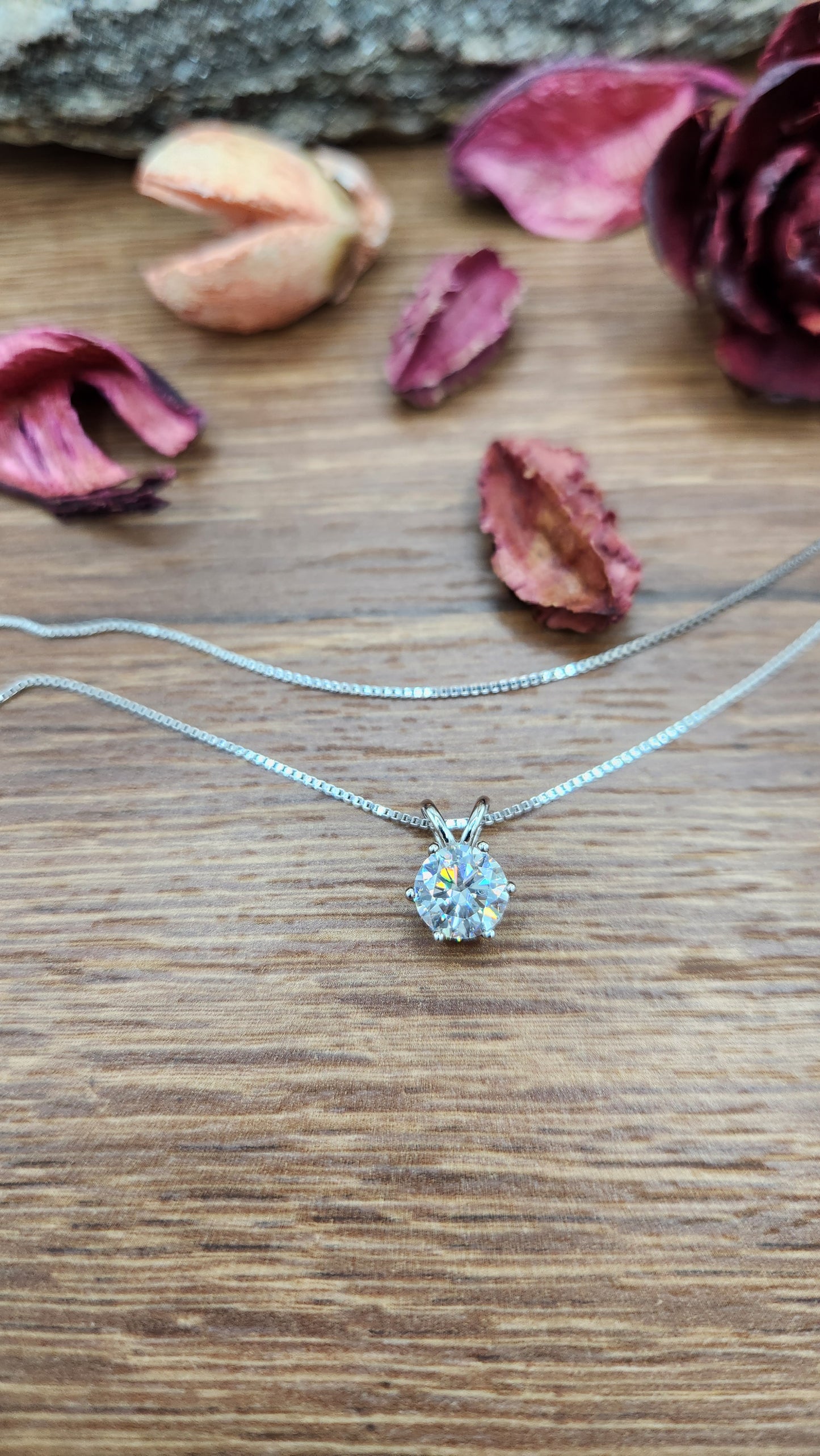 Moissanite Silver Necklace - ELEGANCE4