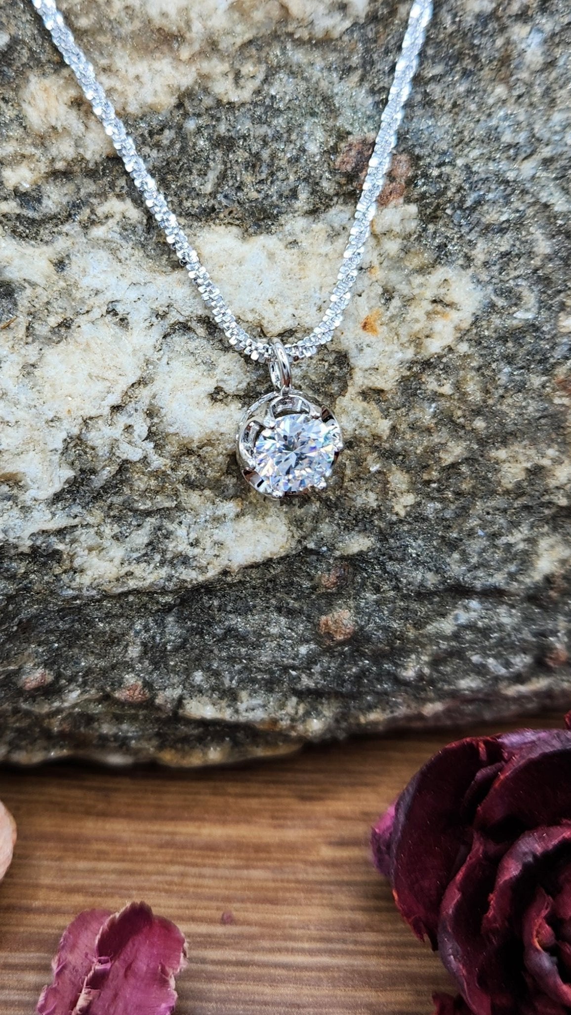 Moissanite Silver Necklace - GLORIUS1