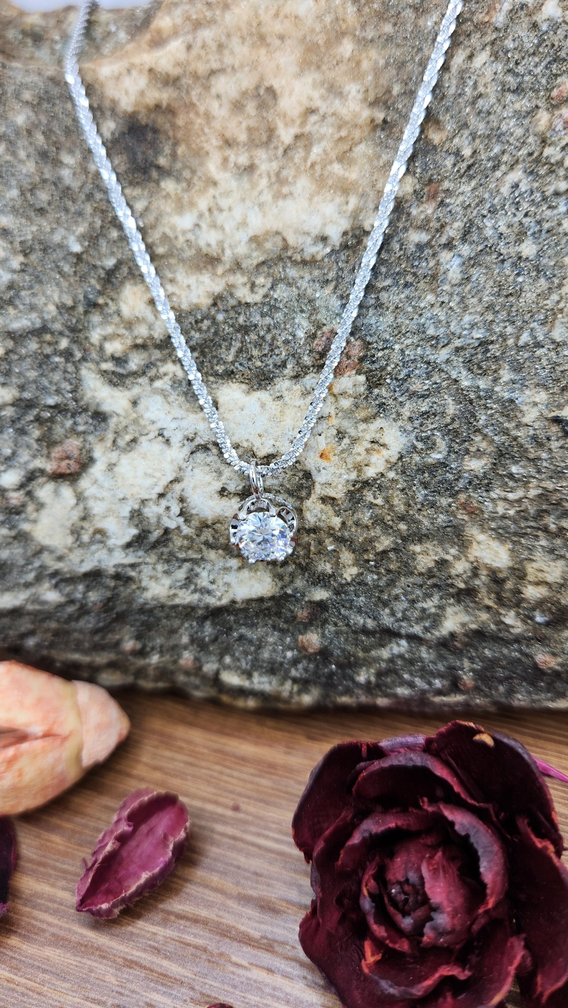 Moissanite Silver Necklace - GLORIUS2