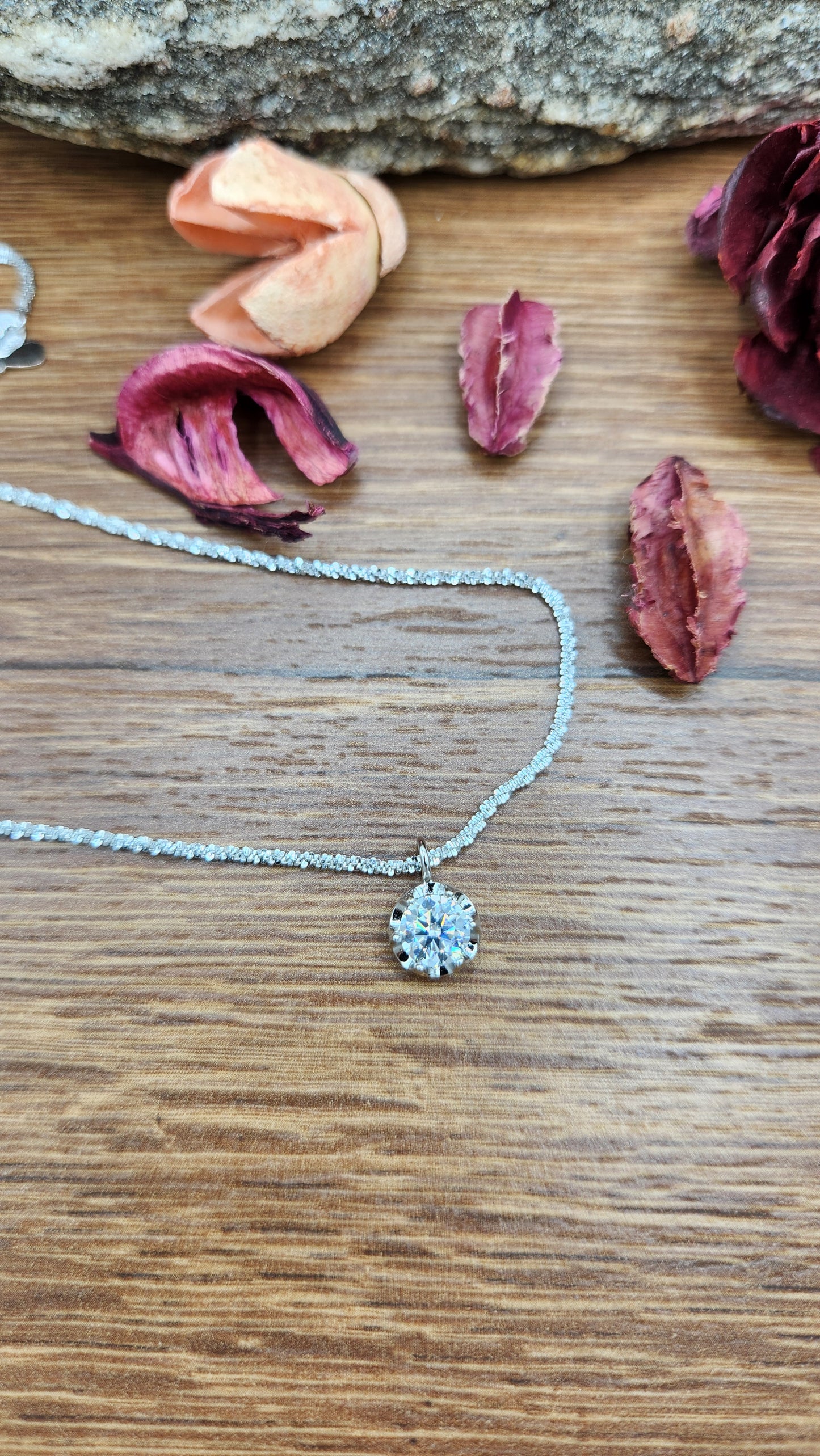 Moissanite Silver Necklace - GLORIUS3